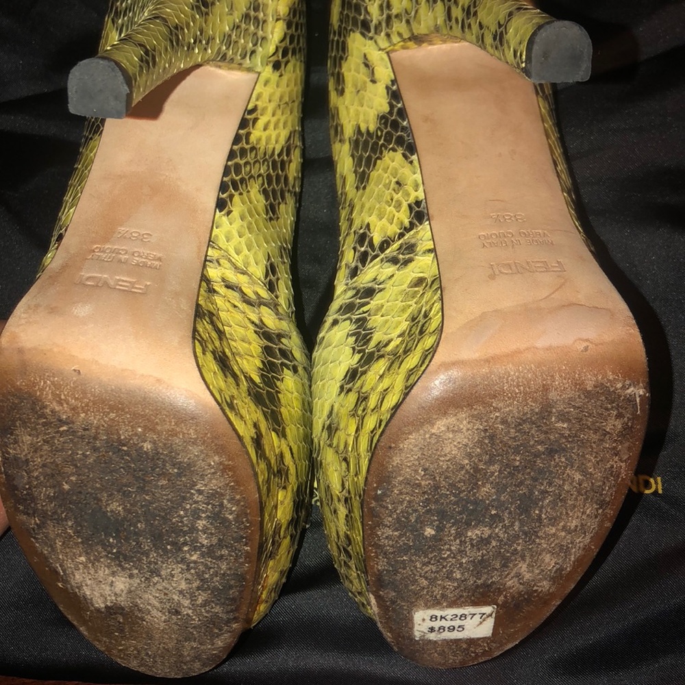Fendi python peep-toe heels - Picture 4 of 5